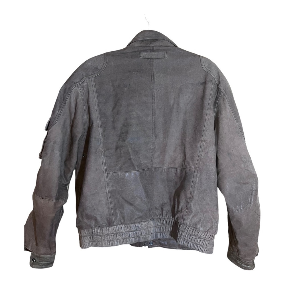 Reed sportswear Men’s vintage brown Genuine leather bomber jacket size XL - Picture 4 of 6